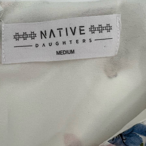 Native Daughter‎ White with Blue, Pink, Green Floral Dress Size Medium - Picture 3 of 6